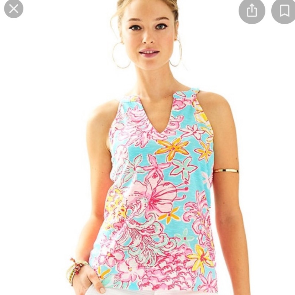 Lilly Pulitzer Arya Tank Top Breakwater Blue